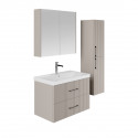 Ensemble salle de bain Liana 80 cm 3 pièces vasque céramique miroir armoire