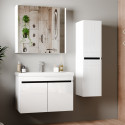 Meuble de salle de bain Venus 80 cm – Ensemble 3 pièces anthracite avec vasque céramique, armoire miroirVenus 80 cm