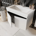 Meuble de salle de bain Venus 80 cm – Ensemble 3 pièces anthracite avec vasque céramique, armoire miroirVenus 80 cm