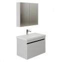 Meuble de salle de bain Venus 80 cm – Ensemble 3 pièces anthracite avec vasque céramique, armoire miroirVenus 80 cm