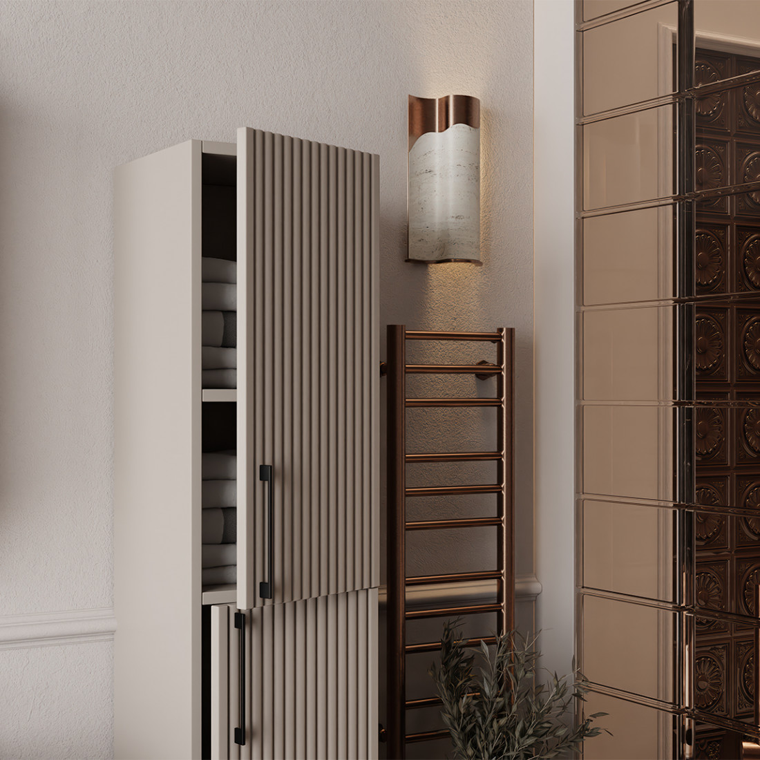 Meuble de salle de bain Liana 60 cm – Ensemble 3 pièces anthracite avec vasque céramique, armoire miroir
