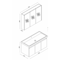 Meuble de salle de bain Venus 100 cm – Ensemble 3 pièces anthracite avec vasque céramique, armoire miroir