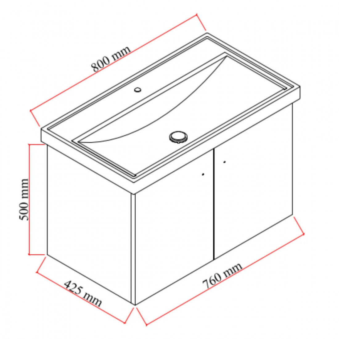 Meuble sous-vasque Mimoza 80 cm