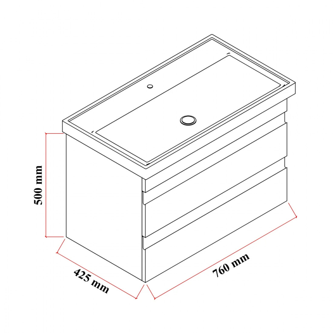 Meuble sous-vasque Lara 80 cm
