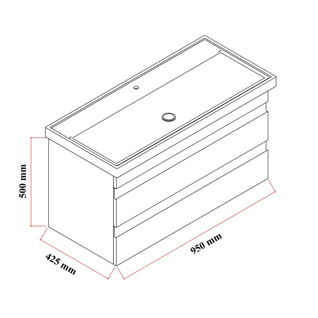 Meuble sous-vasque Lara 100 cm