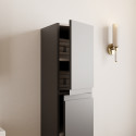 Meuble de salle de bain Lara 80 cm – Ensemble 3 pièces anthracite avec vasque céramique et armoire miroir