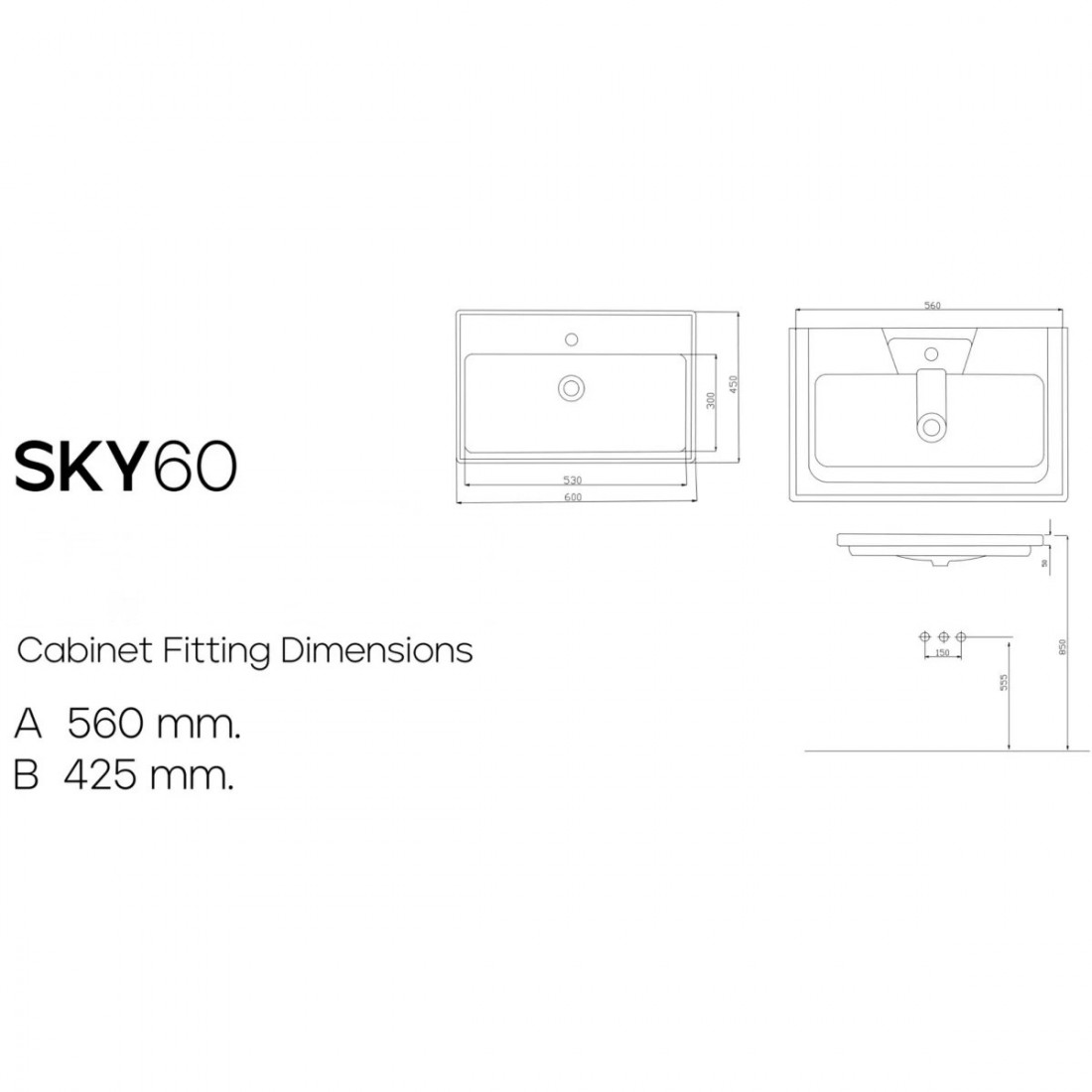 Vasque intégrée SKY 60