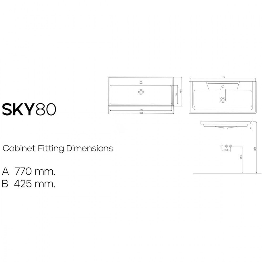 Vasque intégrée SKY 80
