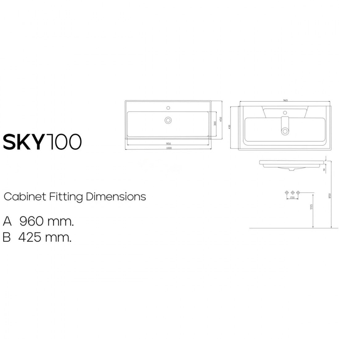 Vasque intégrée SKY 100