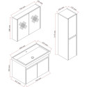 Meuble de salle de bain Dallas 80 cm 4 pièces anthracite vasque miroir colonne