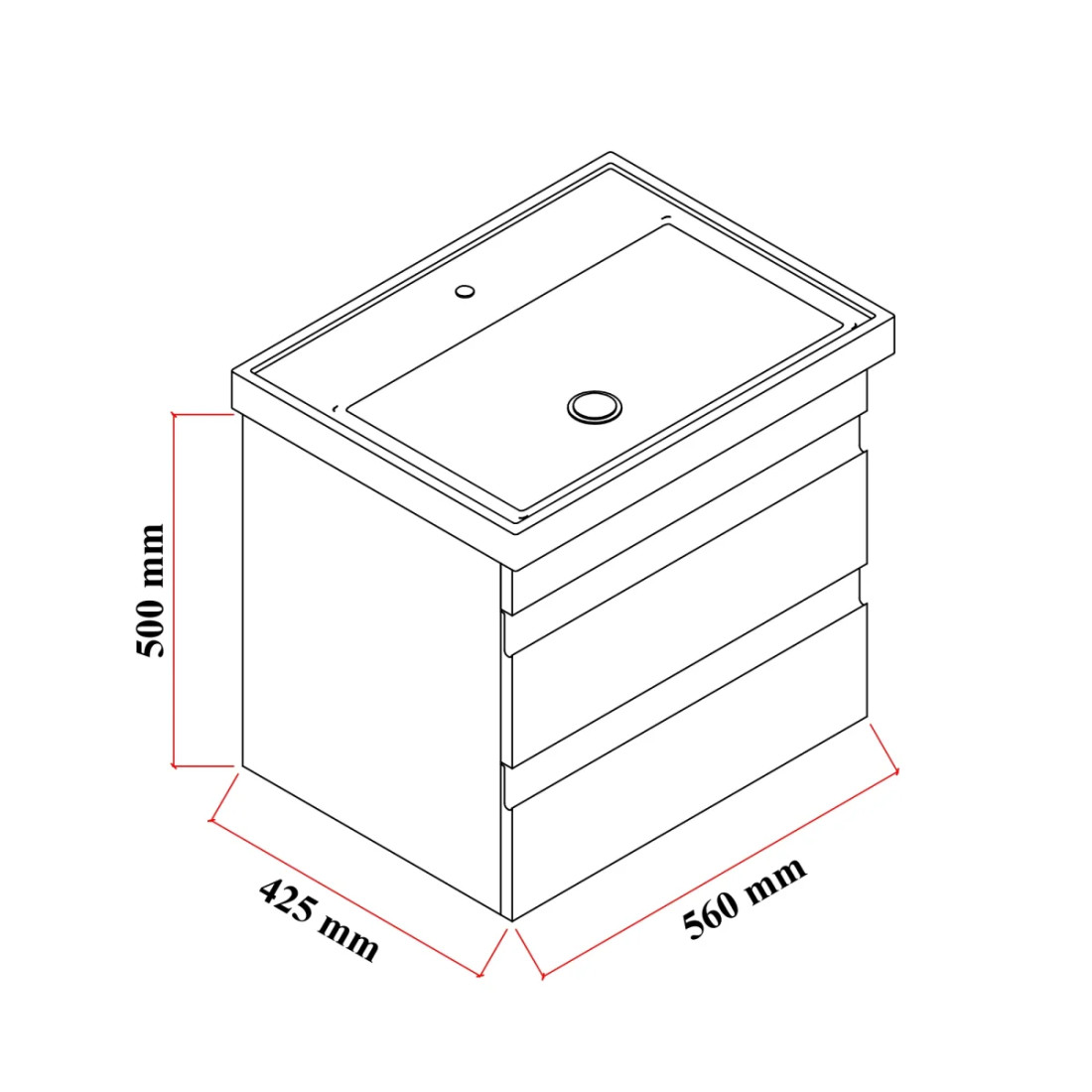 Meuble sous-vasque Lara 60 cm