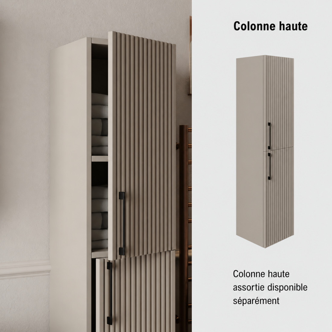 Ensemble salle de bain Liana 80 cm 3 pièces vasque céramique miroir armoire