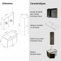 Meuble de salle de bain Dallas 80 cm 4 pièces anthracite vasque miroir colonne